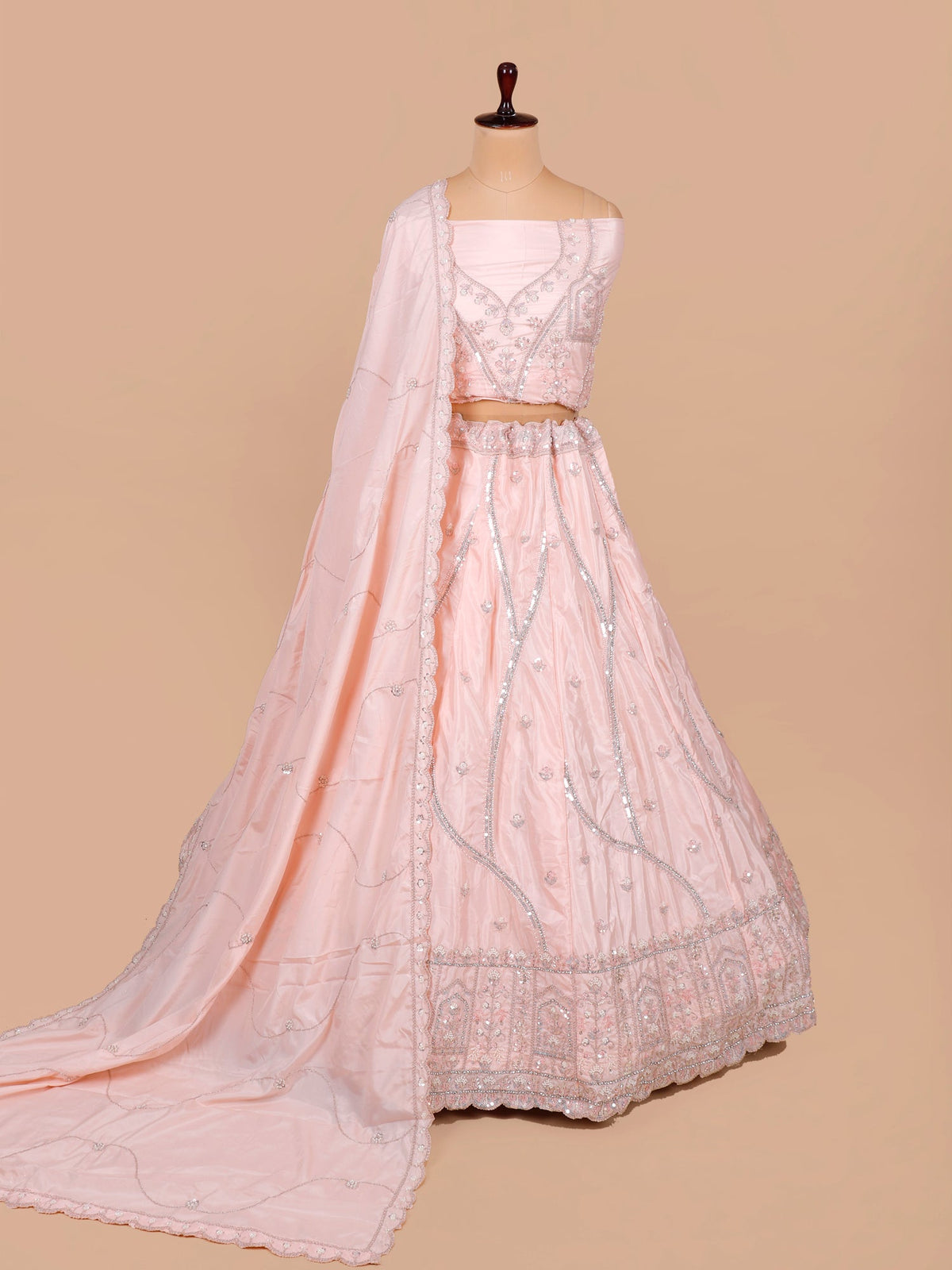 MyFashion KLS-2081 Jimmy Choo Rose Crystal Sequence Beads Lehenga
