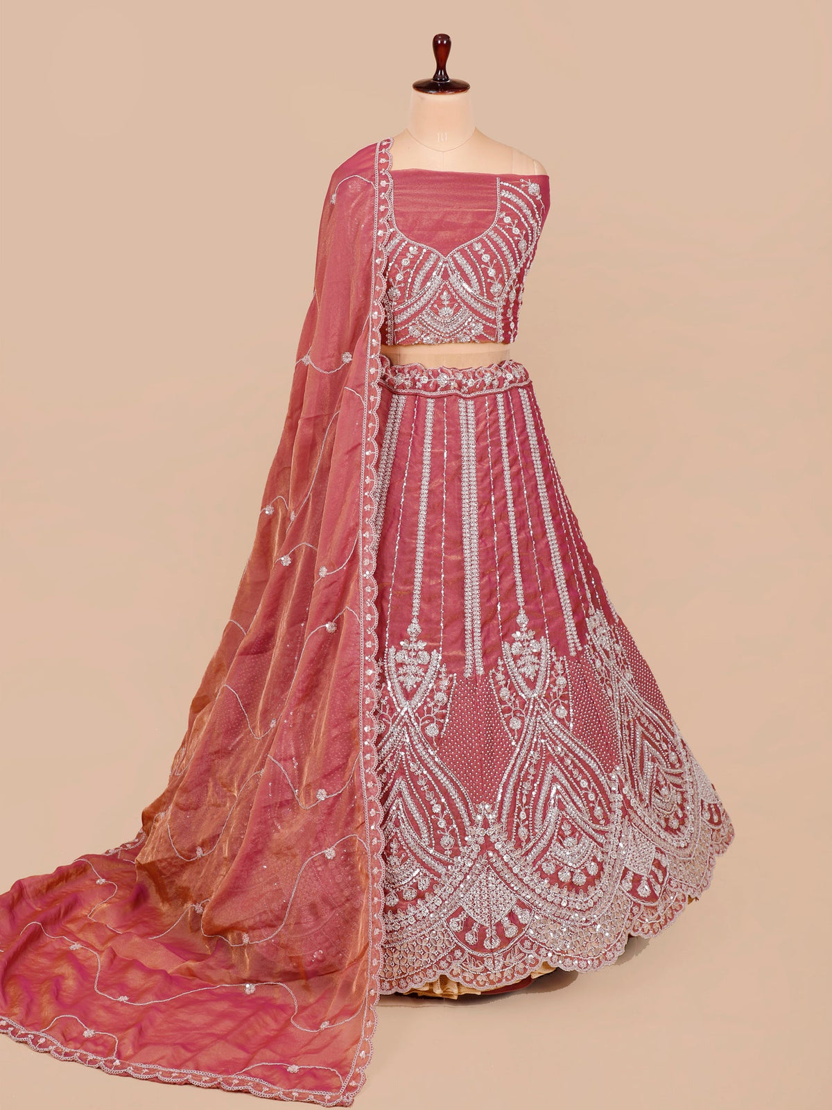 MyFashion KLS-2085 Pink Shimmer Luxe Jarkan Sequence Lehenga