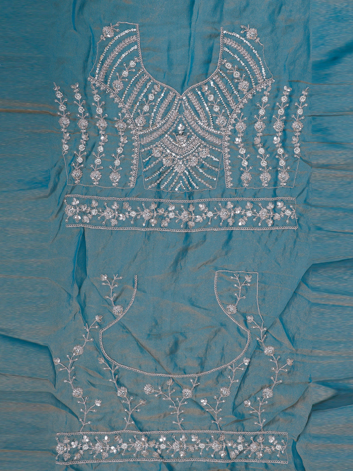 MyFashion KLS-2087 Ocean Pearl Blue Luxe Beads & Sequence Lehenga