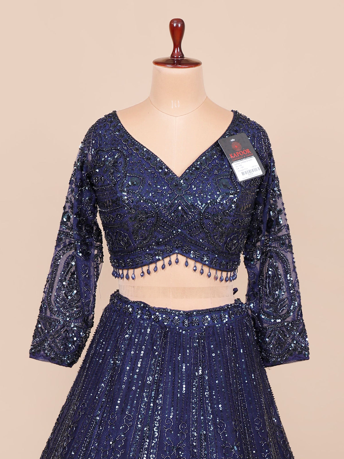 MyFashion KLS-2104 Navy Majestic Stardust Beads Lehenga