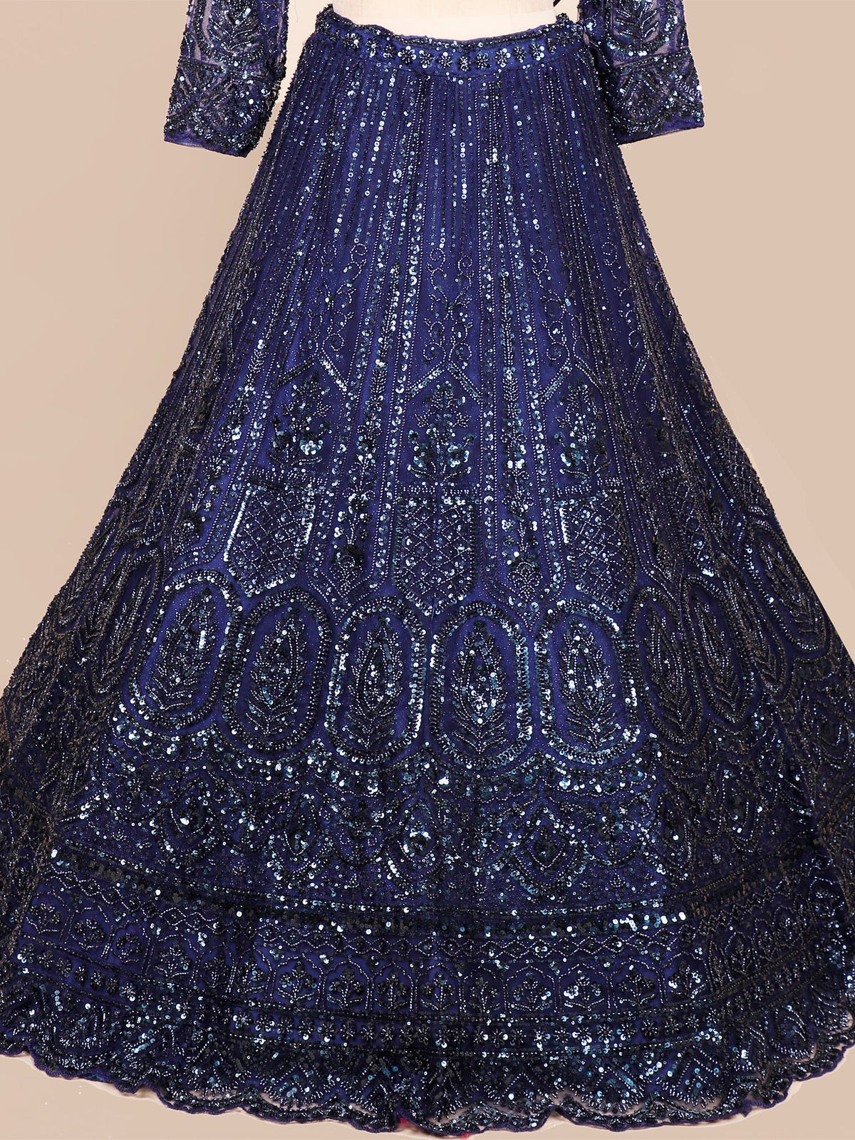 MyFashion KLS-2104 Navy Majestic Stardust Beads Lehenga