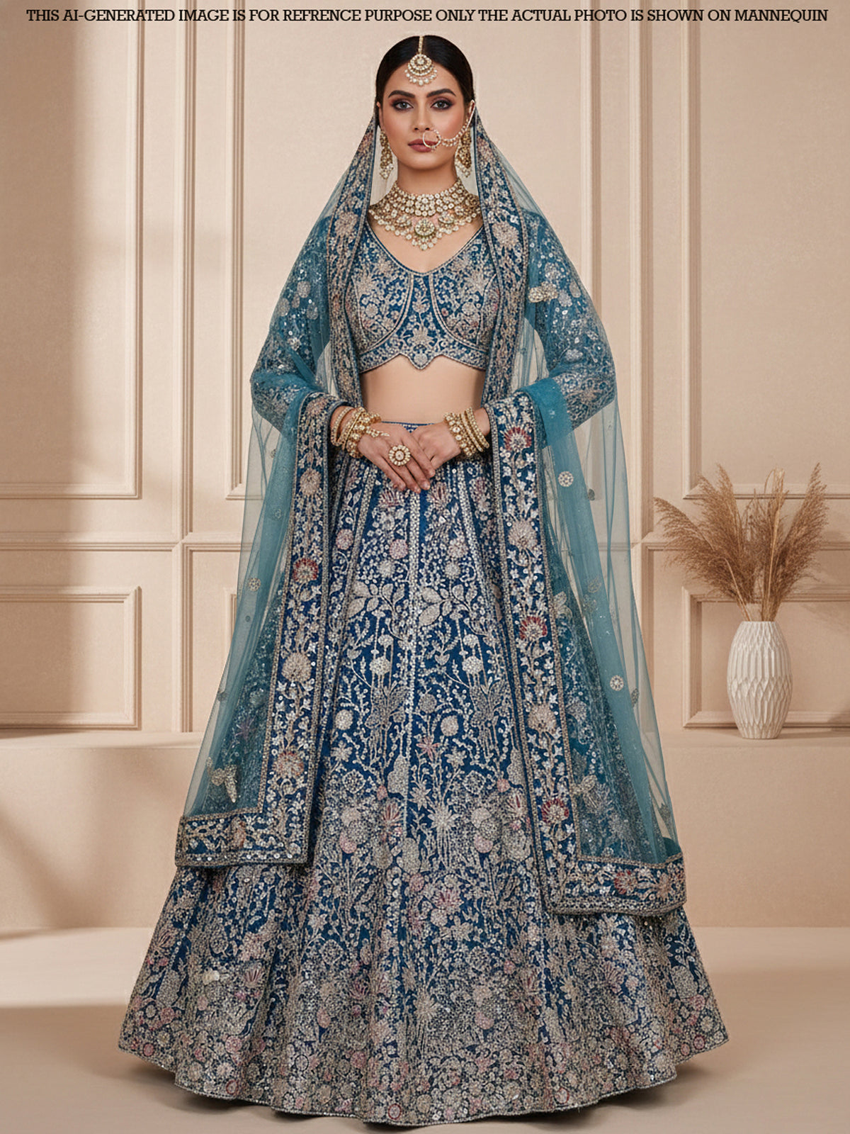 MyFashion KLS-2129 Rama Blue Mystic Tides Designer Jarkan Lehenga
