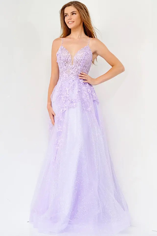 Floral Embroidered Prom Gown By Jovani -02266