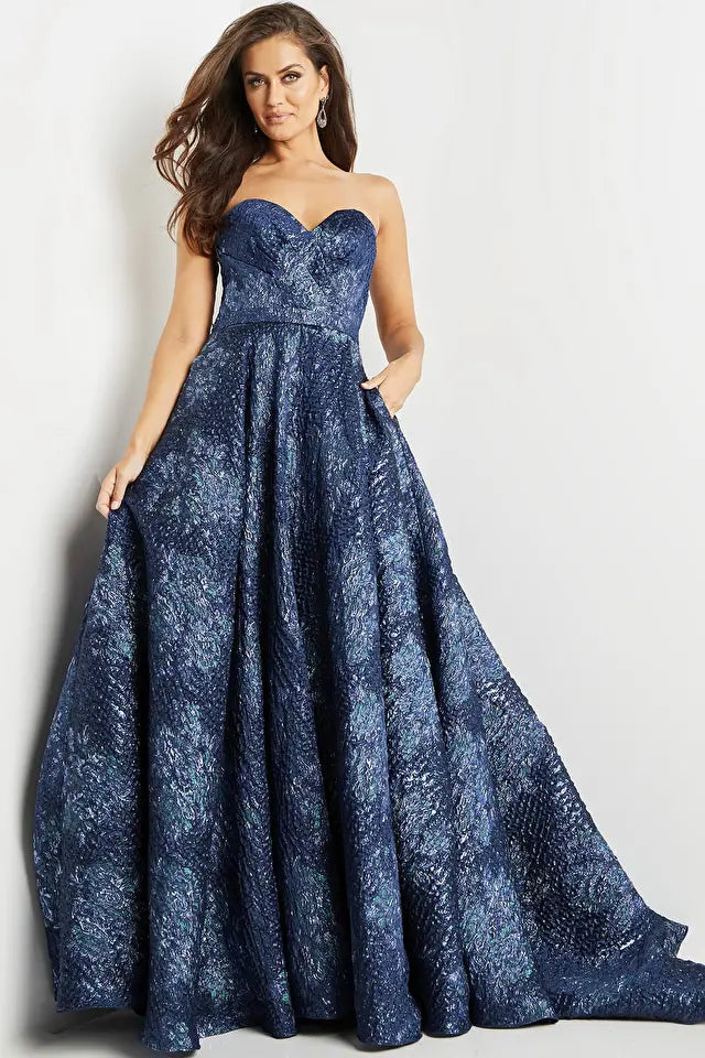 Jovani -22792 Strapless Pleated A-Line Evening Gown