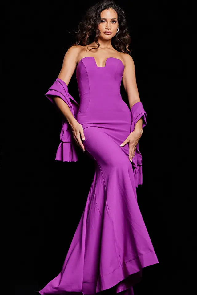 Jovani -23029 U-Notch Sweetheart Sheath Evening Dress