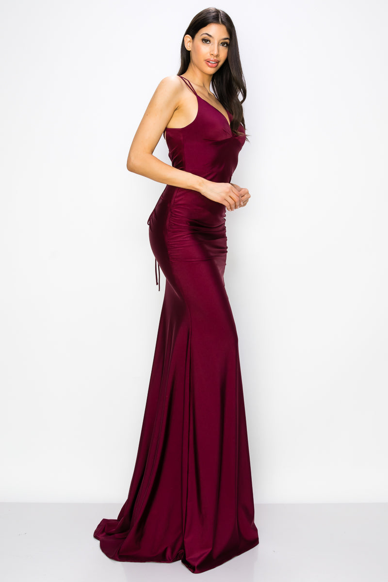 Prima Dress -SA5023205 Lace Up Fitted Prom Sheath Dress