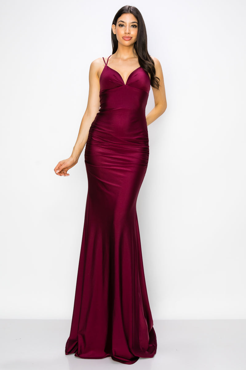 Prima Dress -SA5023205 Lace Up Fitted Prom Sheath Dress