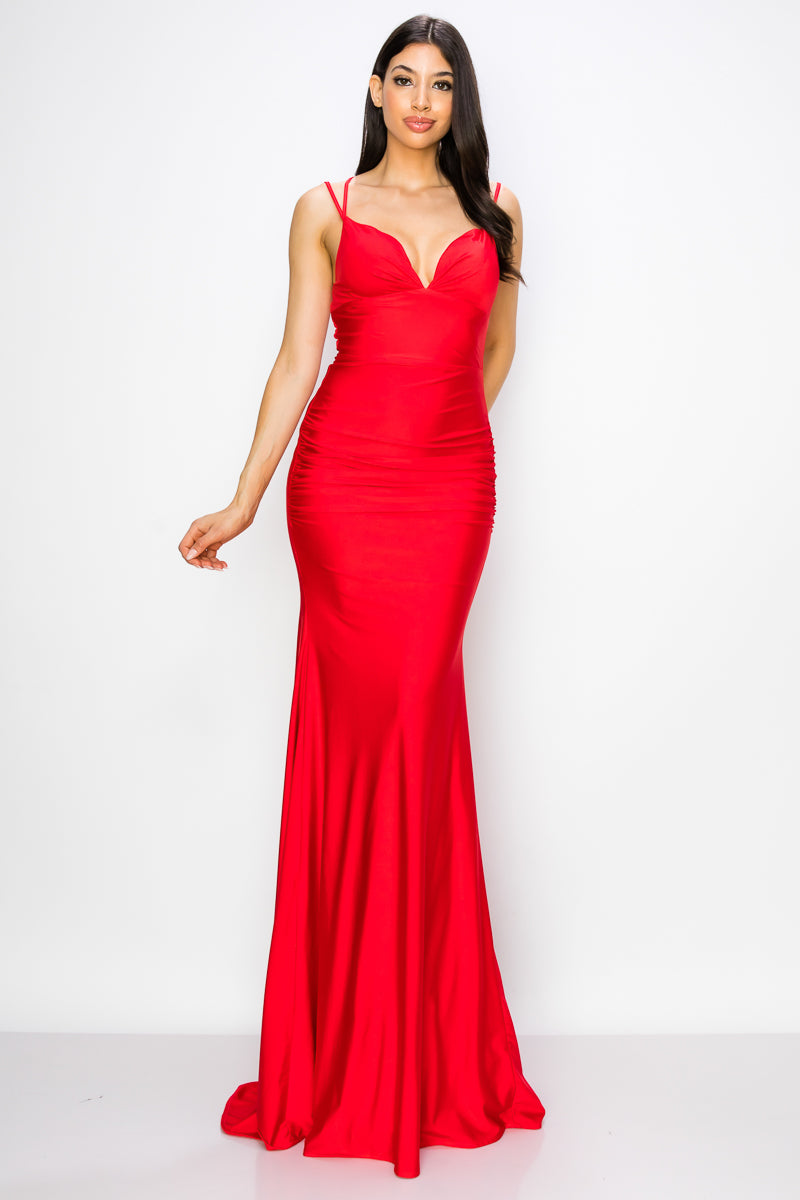 Prima Dress -SA5023205 Lace Up Fitted Prom Sheath Dress