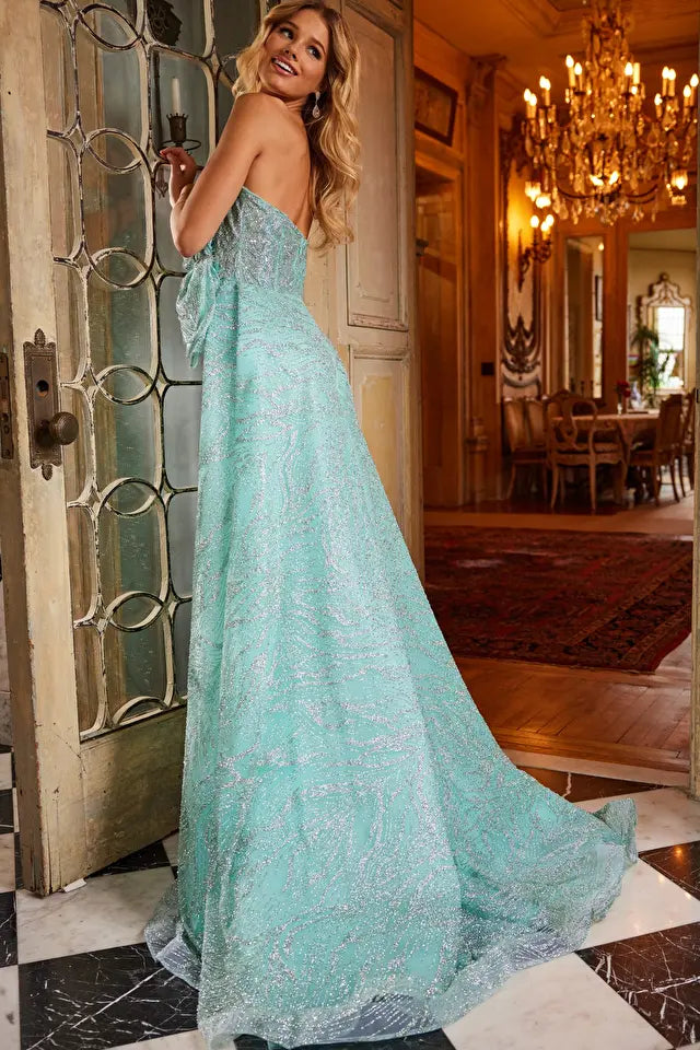 Jovani -23361 Plunging Sweetheart Oversized Bow Prom Dress