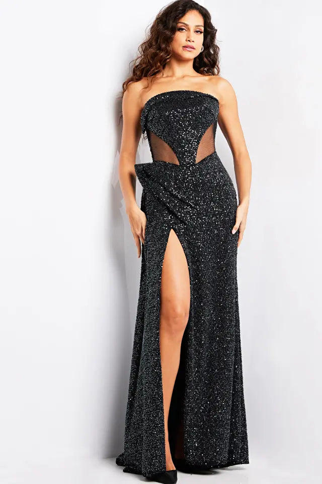 Jovani -23388 Strapless Straight-Across Evening Gown