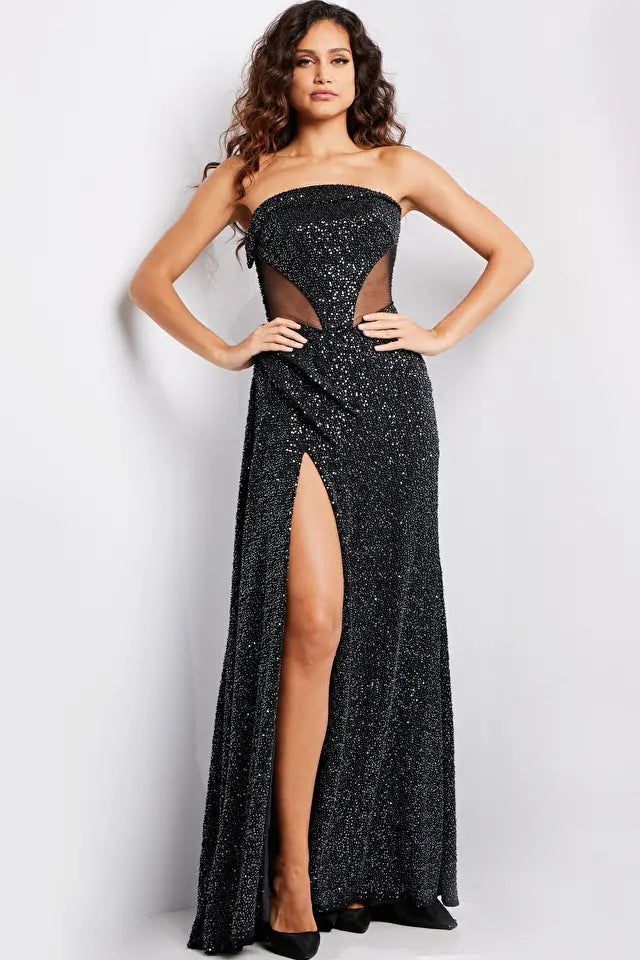 Jovani -23388 Strapless Straight-Across Evening Gown