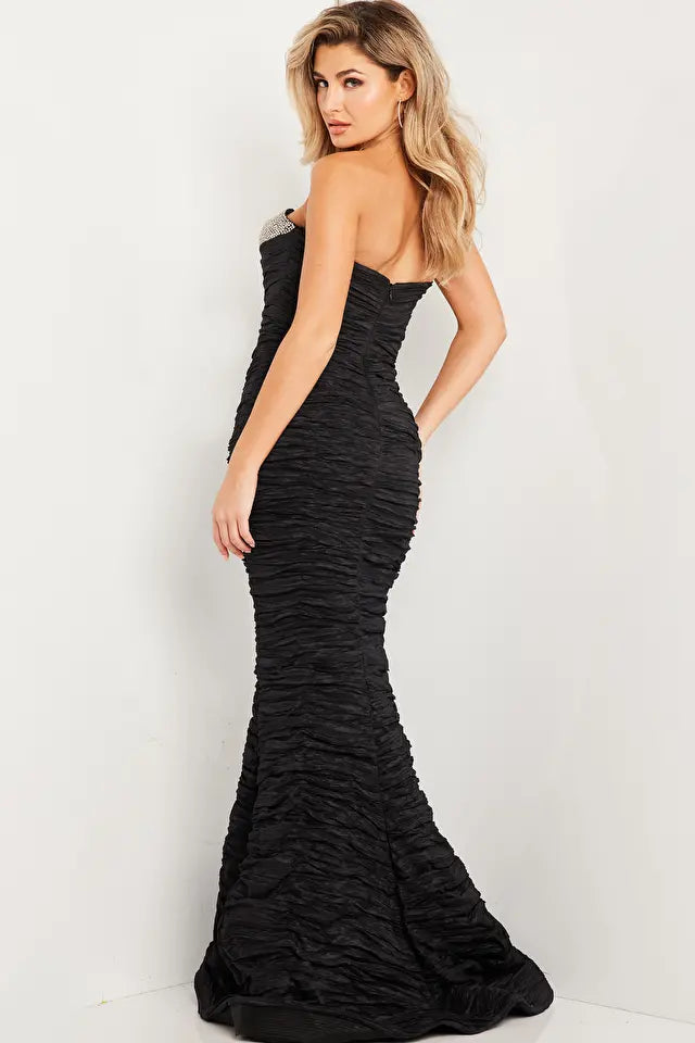 Jovani -23546B Strapless Beaded Bust Mermaid Prom Dress