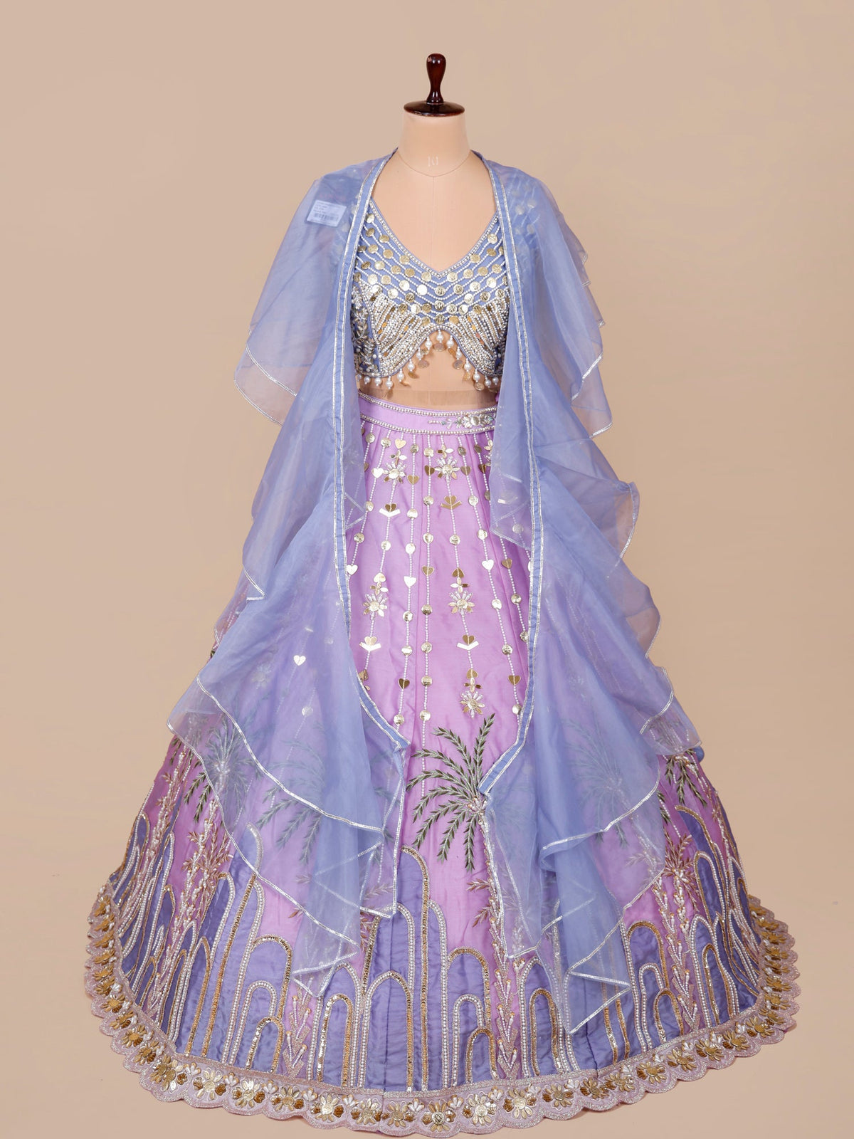 MyFashion KLS-2379 Lavender Silk Lehenga with Beads Pearl Tassel Embellish