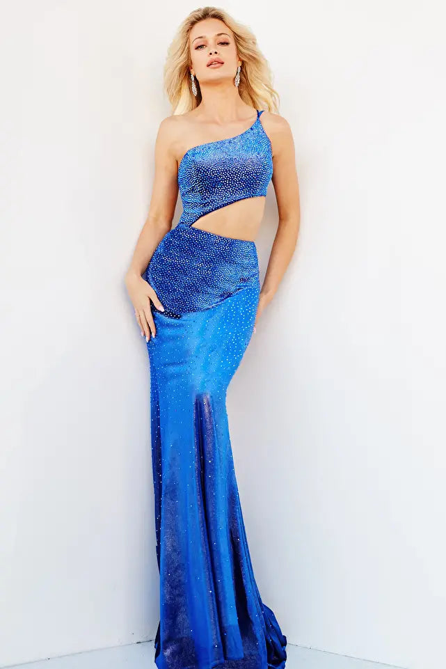 Jovani -JVN23999 One Shoulder Embellished Prom Sheath Dress