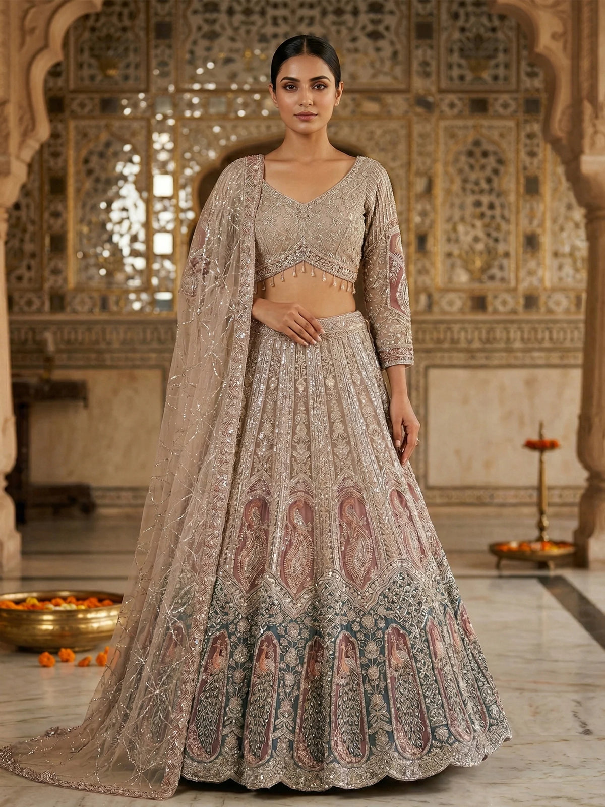 MyFashion KLS-2558 Beads Sequins Handcrafted Lehenga