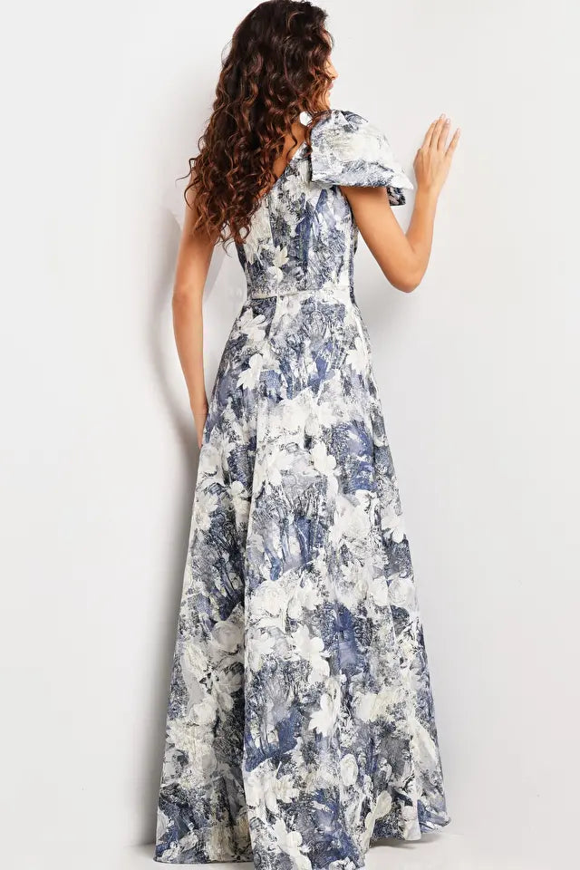 Jovani -25663B One-Sleeve Side Pockets A-line Dress