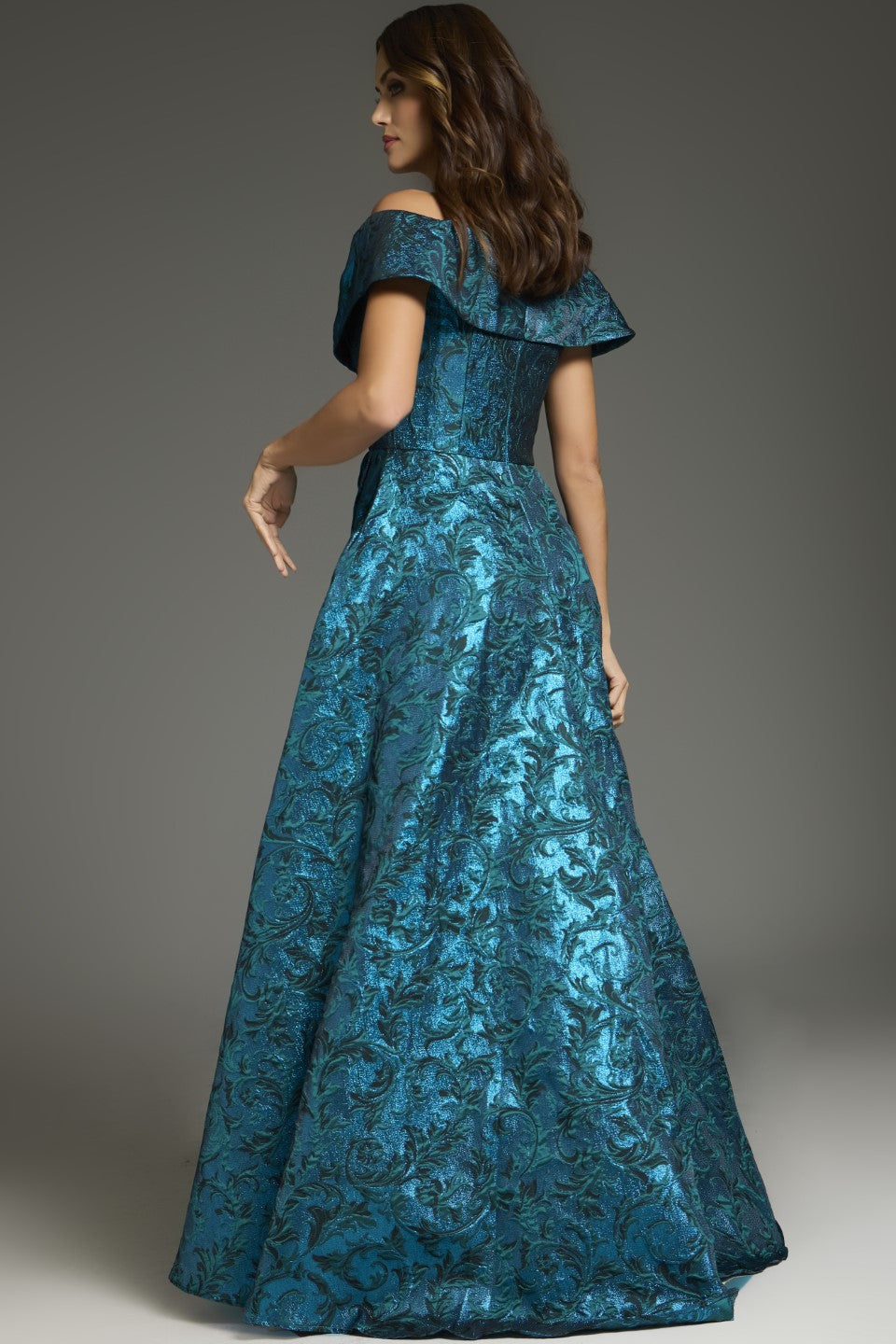 Jovani -25666 Off Shoulder Textured A-Line Dress