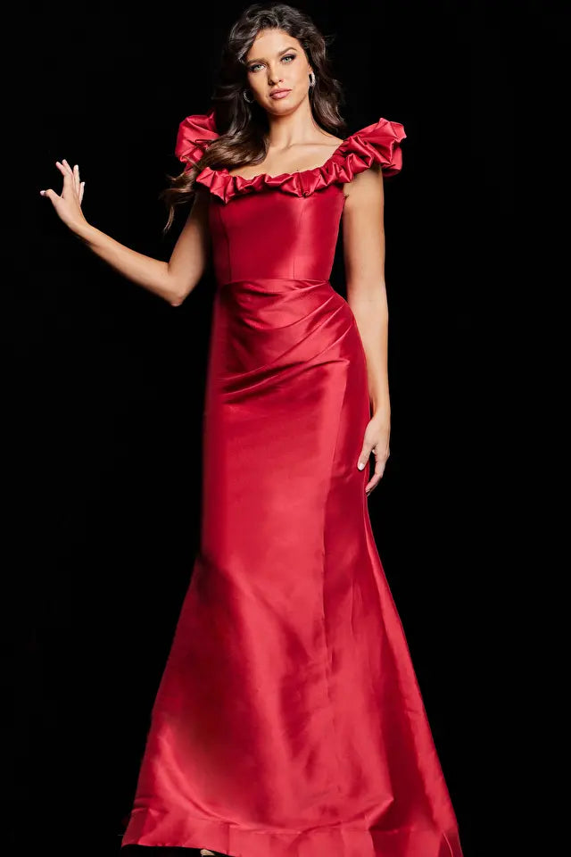 Jovani -25675 Ruffle Draped Trumpet Evening Dress