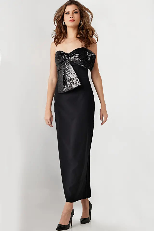 Jovani -25745 Tea Length Embellished Bodice Formal Dress