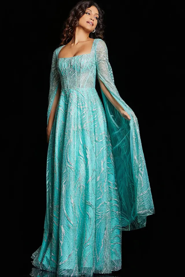 Jovani -25811 Glitter Print Corset Evening Dress