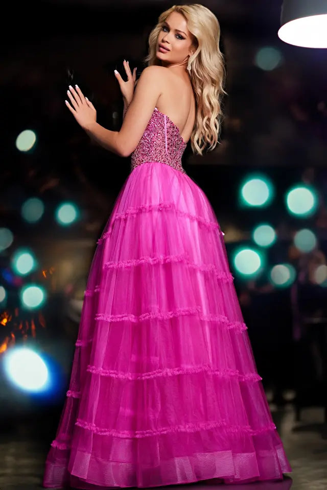 Jovani -26011 Beaded Bodice Off-Shoulder Gown