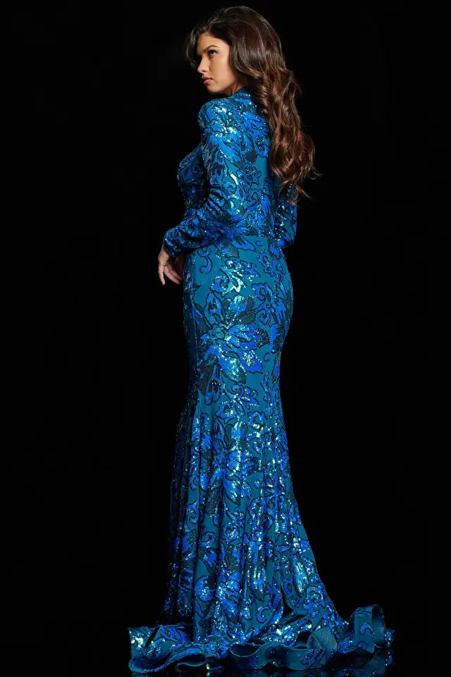 Jovani -26046 Mermaid High Neck Evening Gown