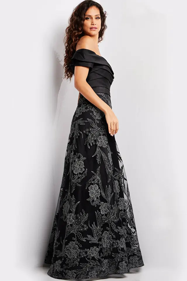 Jovani -26186 Pleated Sweetheart Off-Shoulder Evening Gown