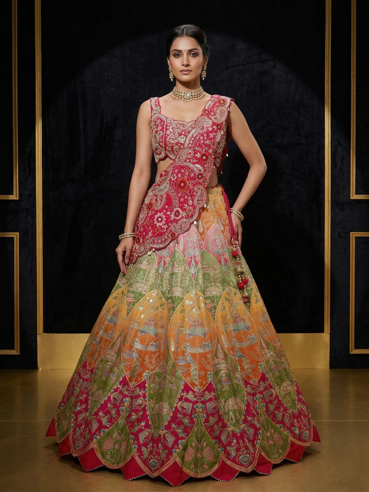 MyFashion KLS-2365 PDP Inspired Noor Prism Mirror Embroidered Silk Lehenga