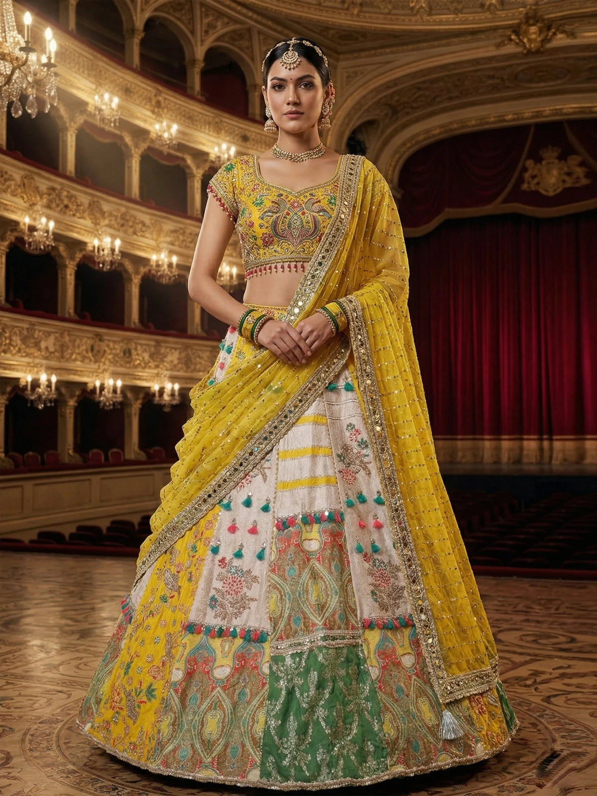 MyFashion KLS-2636 Rang Mahal Inspired Diamond Glow Silk Lehenga
