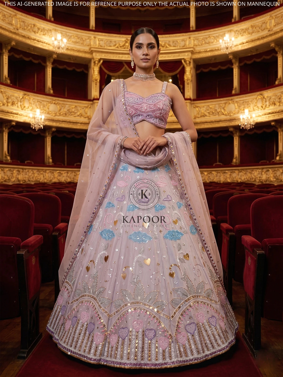 MyFashion KLS-2656 Navrang Luxe Sequin Pearl Mirror Raw Silk Lehenga