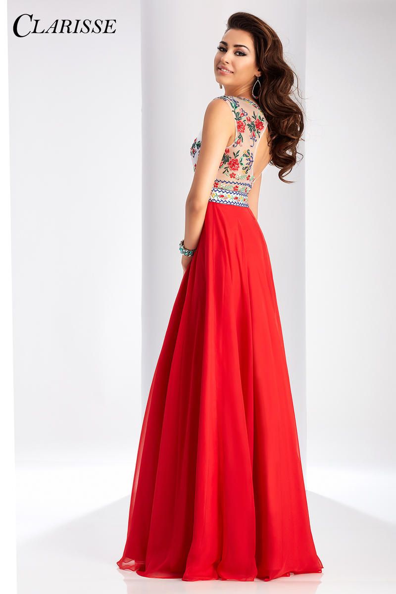 Clarisse -3050 Floral A-Line Evening Dress