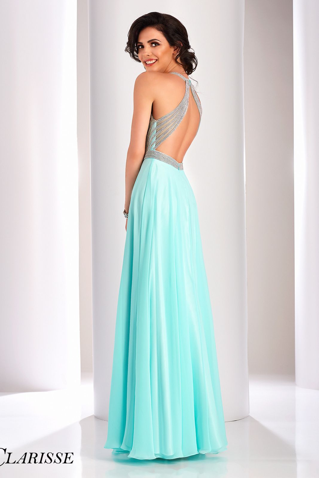 Clarisse -3068 Chiffon Halter Prom Dress