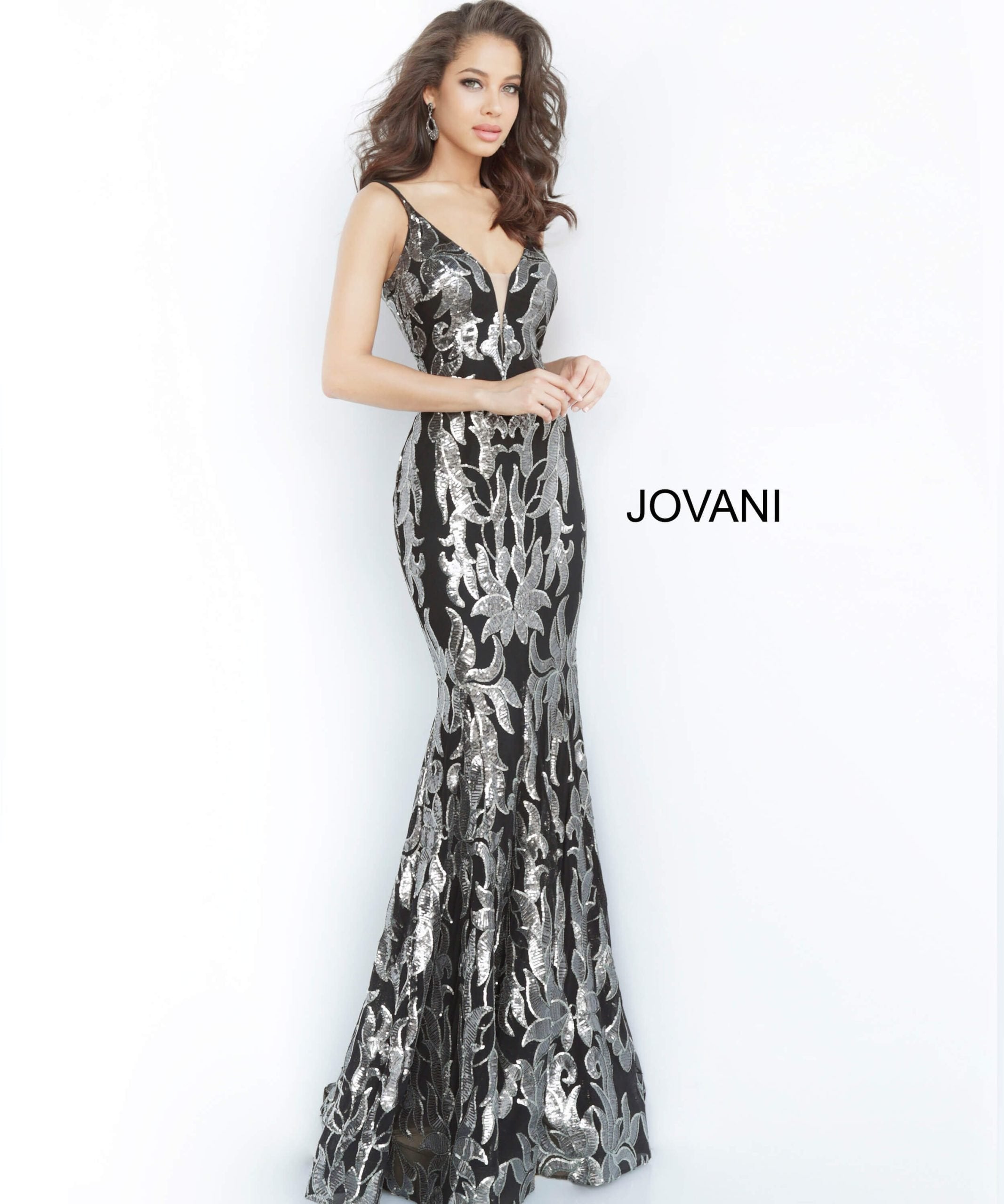 Plunging Neckline Fitted Prom Dress By Jovani -3263B