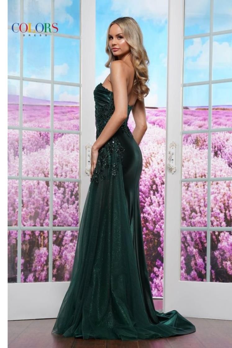 Colors Dress -3423 One Shoulder Ruched Metallic Sheath Dress