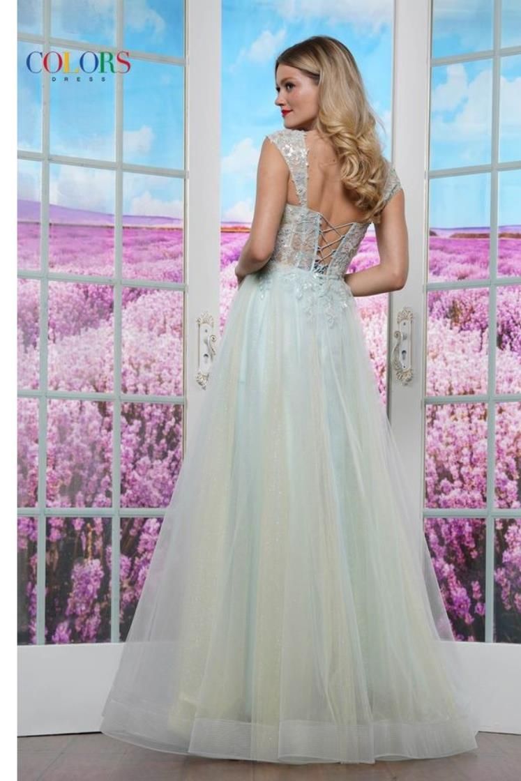 Colors Dress -3498 Embellished Off Shoulder A-Line Dress