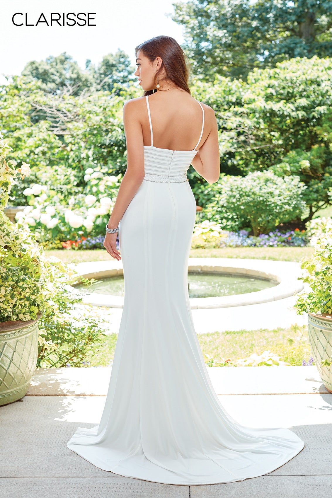 Clarisse -3534 Fitted Halter Neck Evening Gown