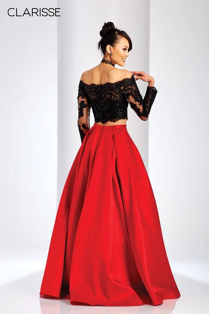 Clarisse -3581 Two Piece Embellished Off-Shoulder Dress