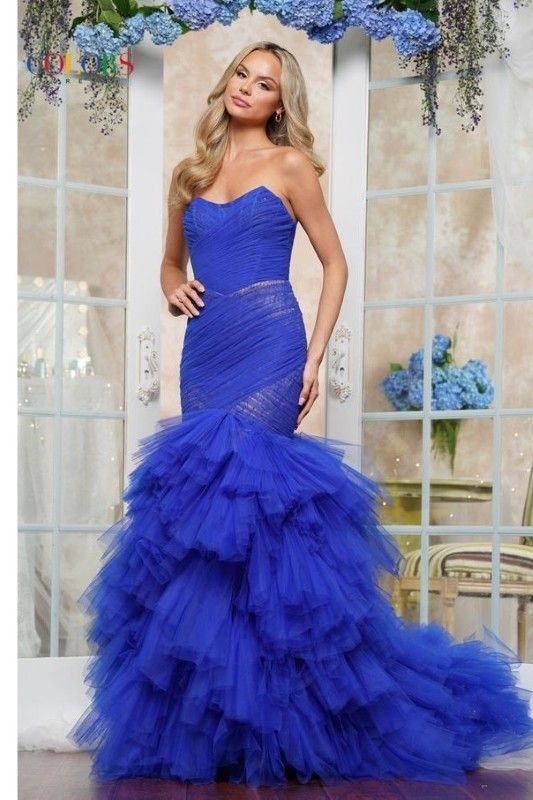 Colors Dress -3631 Strapless Ruched Mermaid Dress