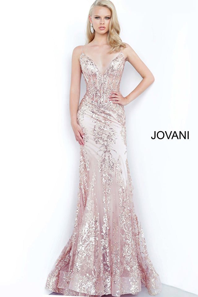 Spaghetti Straps Embellished Dress By Jovani -3675B