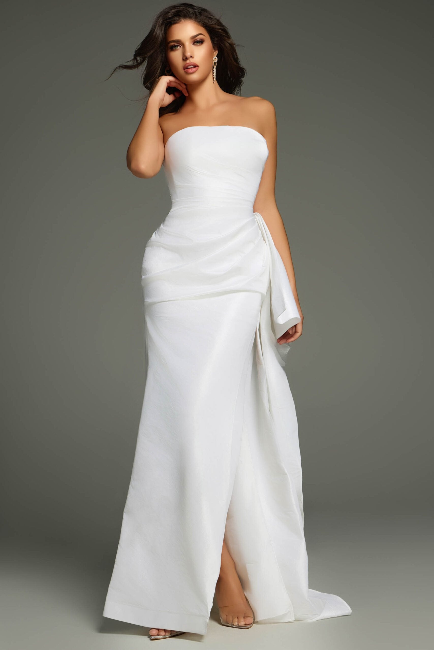 Jovani -36854 Pleat Bodice Straight-Across Prom Dress