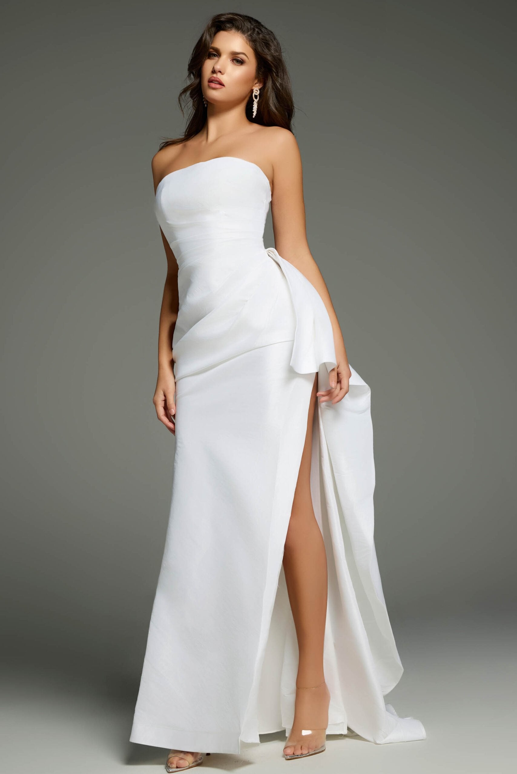 Jovani -36854 Pleat Bodice Straight-Across Prom Dress