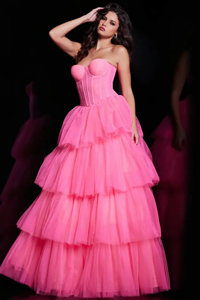 Jovani -37062 Tulle Corset Bodice Prom Ball Gown