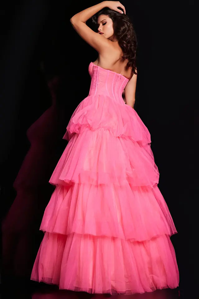 Jovani -37062 Tulle Corset Bodice Prom Ball Gown