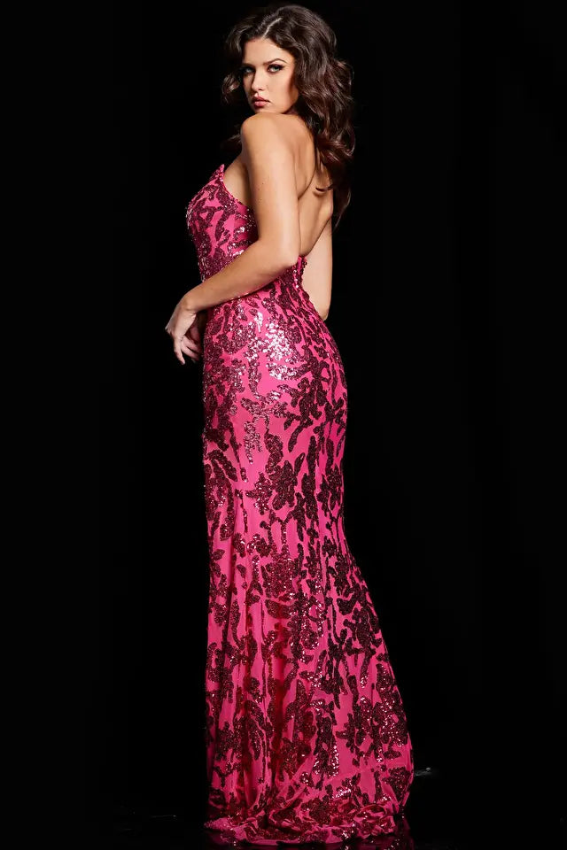 Jovani -37271 Beaded Sequin Embellished Prom Sheath Dress