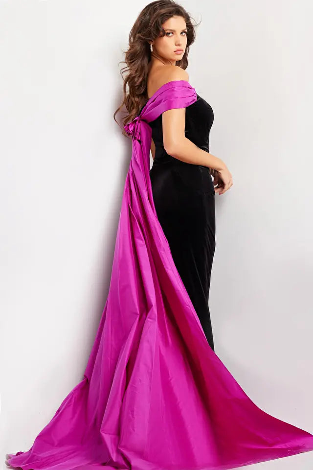 Jovani -37375 Off Shoulder Taffeta Evening Dress