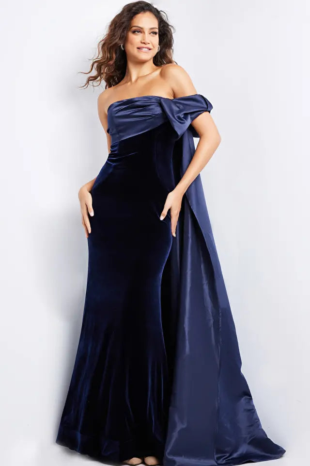 Jovani -37391 Off Shoulder Straight Evening Dress