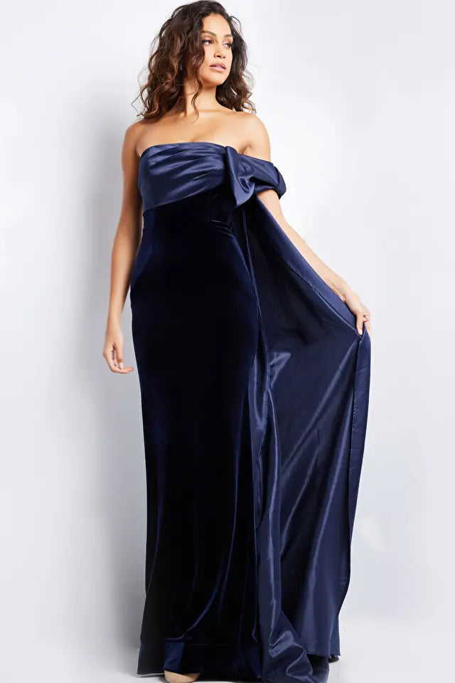 Jovani -37391 Off Shoulder Straight Evening Dress