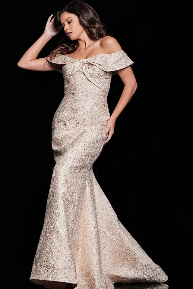 Jovani -37394B Off Shoulder Mermaid Evening Dress