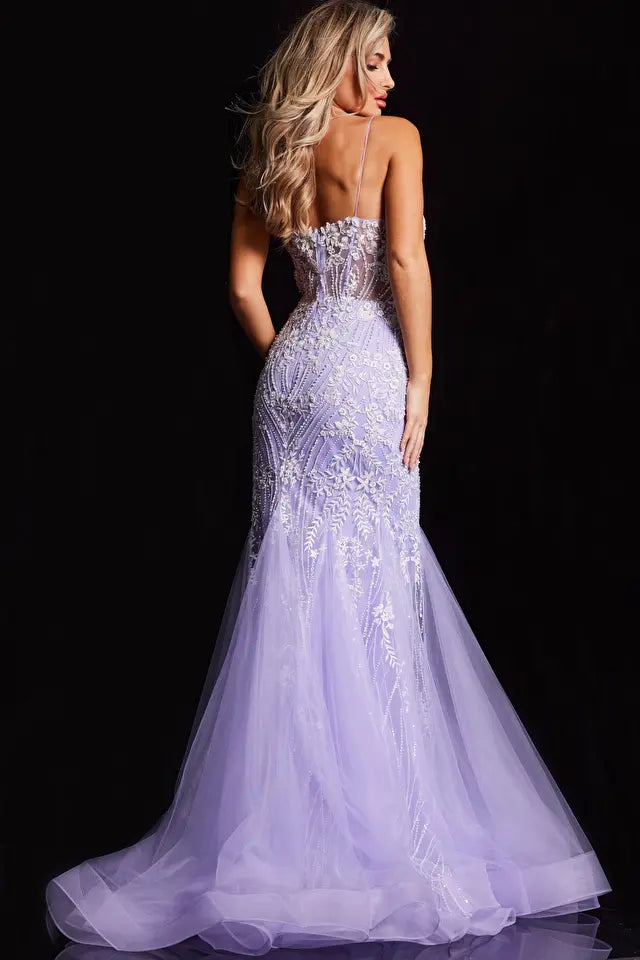 Jovani -37414B  V-Neck Mermaid Prom Dress