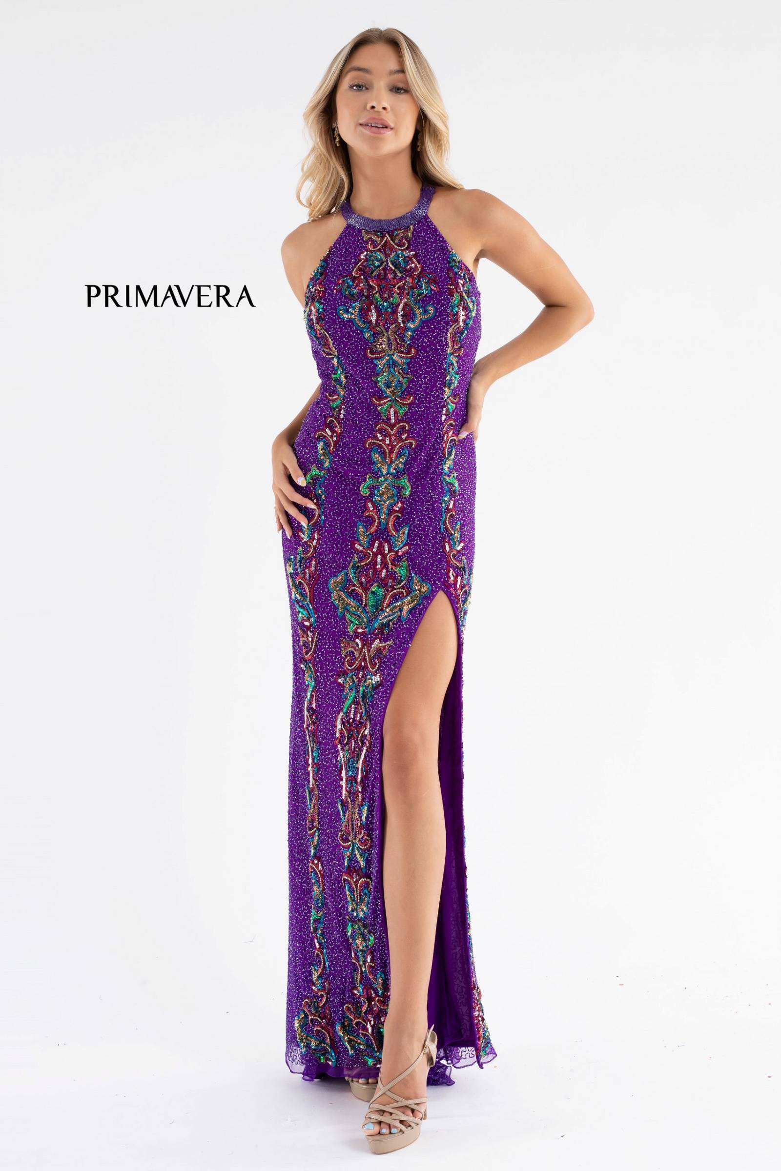 Halter Neckline Prom Dress By Primavera Couture -3742